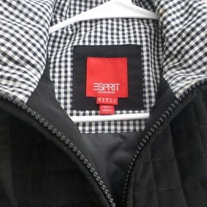 Vintage Esprit Quilted S Jacket Black & White OG puffer checkerboard